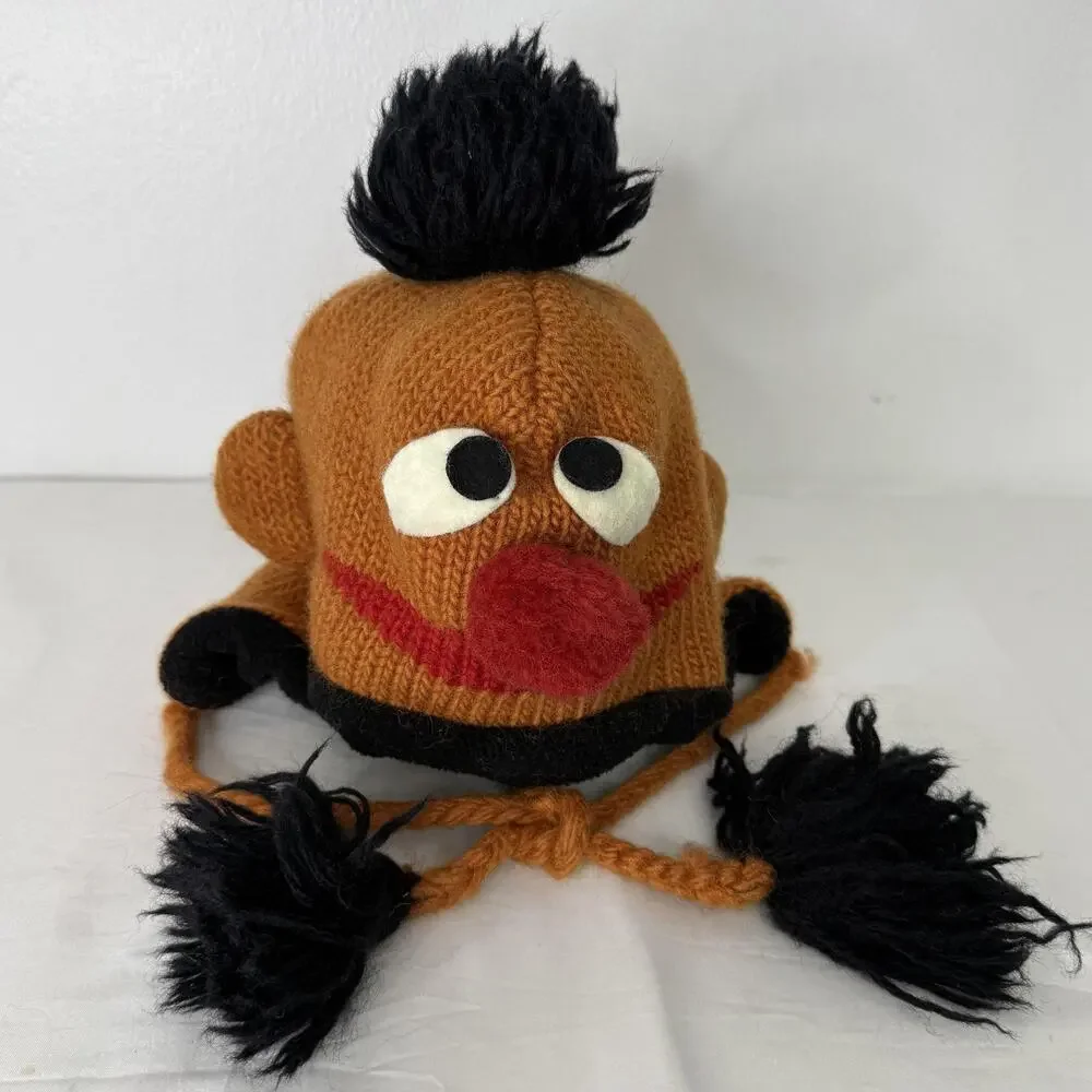 Delux Hat Knitwits Ernie Adult Knit Beanie Wool Sesame Street Winter Ear Flap